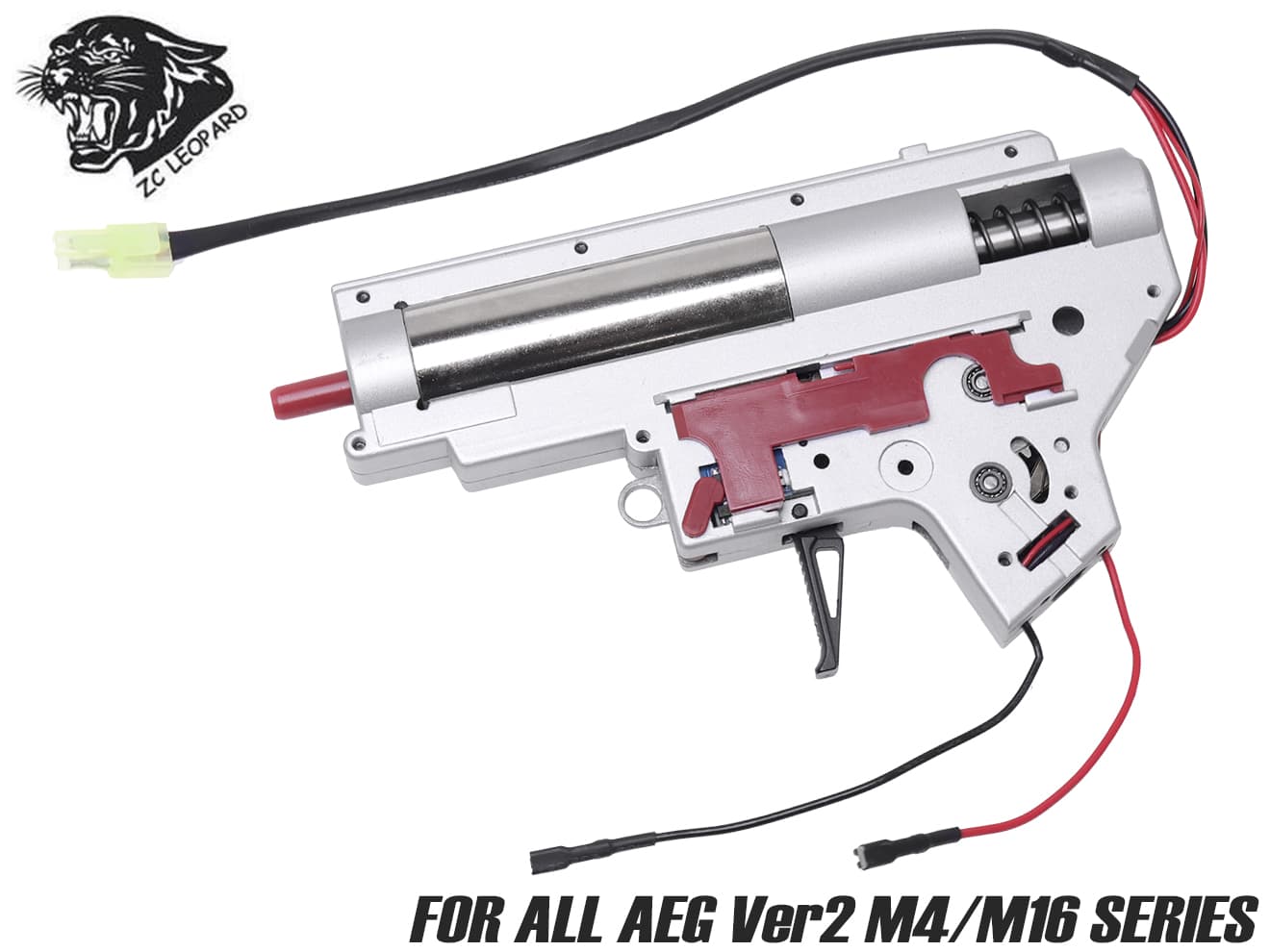 ZC LEOPARD V2 QD スタンダード メカボックスCOMP 8mm for AEG M4 [配線-スイッチ：前方-マイクロスイッチ / 前方-標準スイッチ / 後方-マイクロスイッチ / 後方-標準スイッチ / 後方-MosFET]