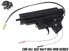 ZC LEOPARD V2 QD スタンダード メカボックスCOMP 8mm for AEG M4 [配線-スイッチ：前方-マイクロスイッチ / 前方-標準スイッチ / 後方-マイクロスイッチ / 後方-標準スイッチ / 後方-MosFET]