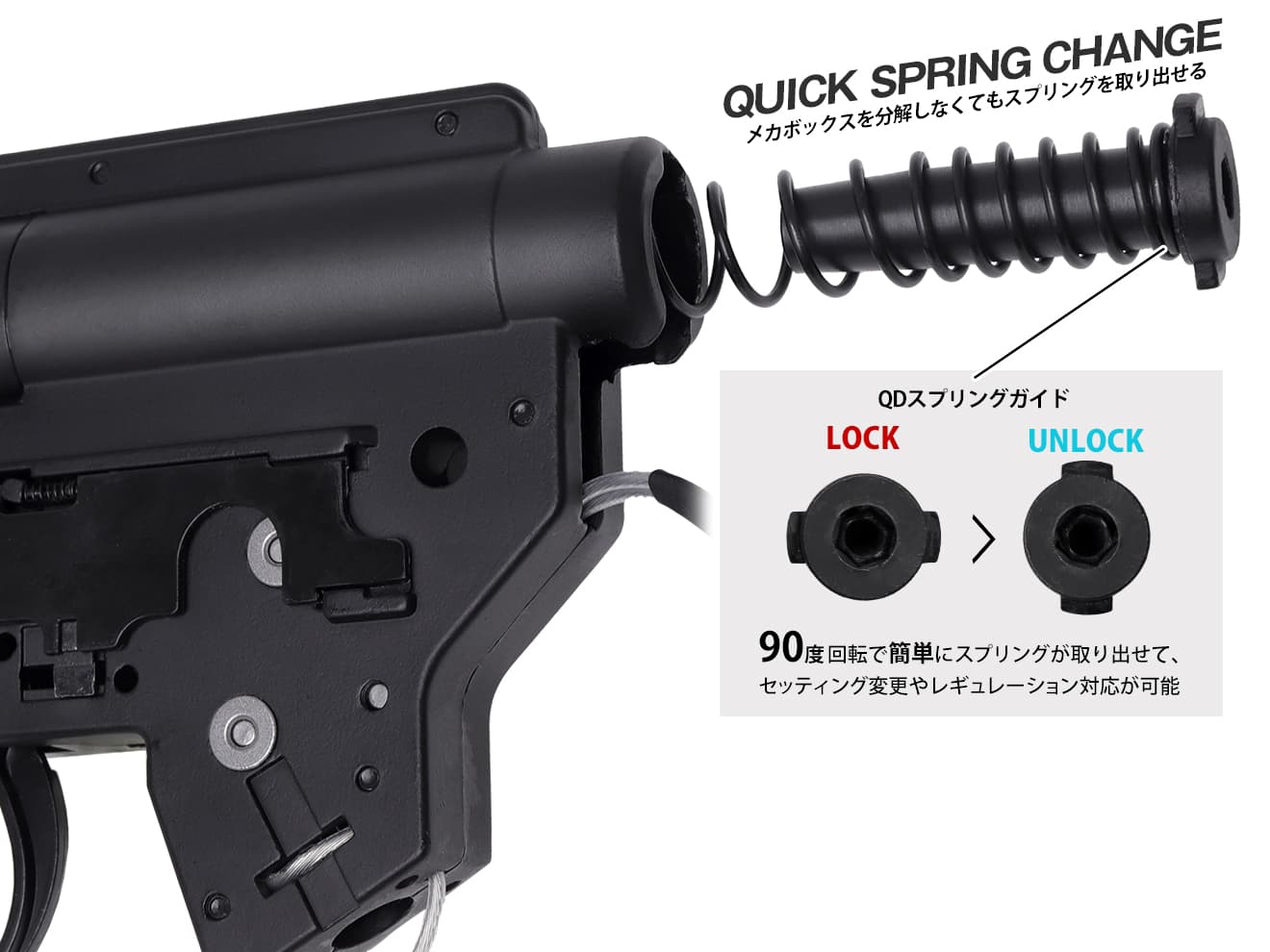 ZC LEOPARD V2 QD スタンダード メカボックスCOMP 8mm for AEG M4 [配線-スイッチ：前方-マイクロスイッチ / 前方-標準スイッチ / 後方-マイクロスイッチ / 後方-標準スイッチ / 後方-MosFET]