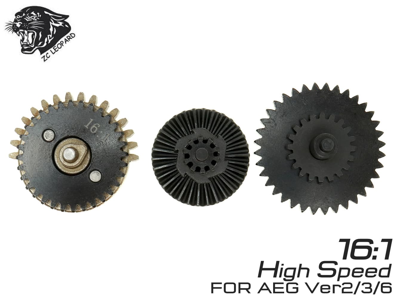 ZC LEOPARD AEG インテグレート スチールCNCギアセット [ギア比：13:1(ハイスピード) / 14:1(ハイスピード) / 16:1(ハイスピード) / 18:1(スタンダード) / 32:1(ハイトルク)]