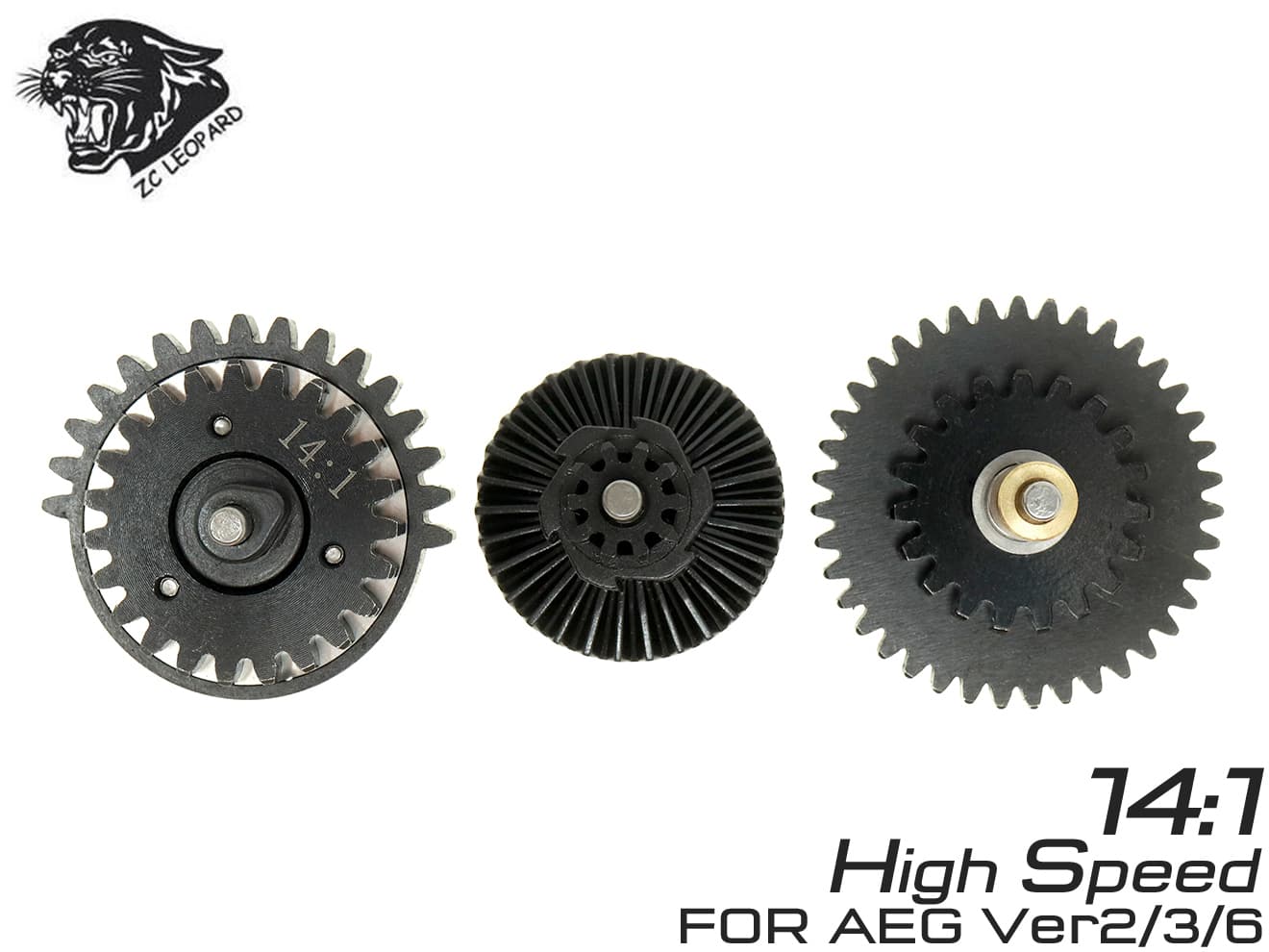 ZC LEOPARD AEG スチールCNC ベアリングギアセット [ギア比：13:1(ハイスピード) / 14:1(ハイスピード)]