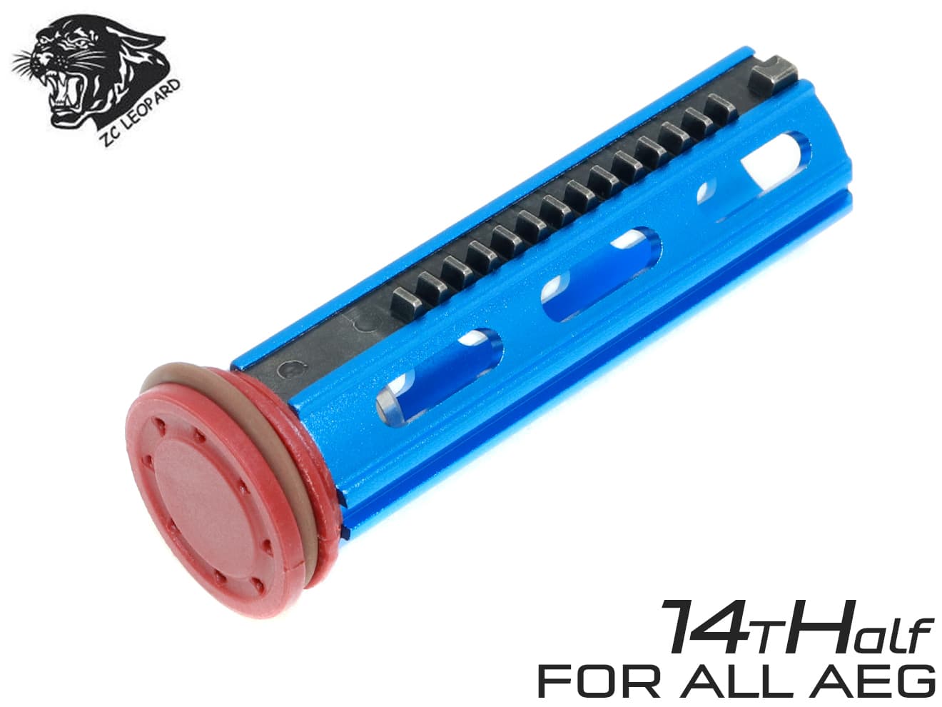 ZC LEOPARD AEG アルミニウム 強化ピストン 14T + ナイロンファイバーピストンヘッド w/ベアリング [CNC フル / CNC ハーフ / MIM フル / MIM ハーフ]