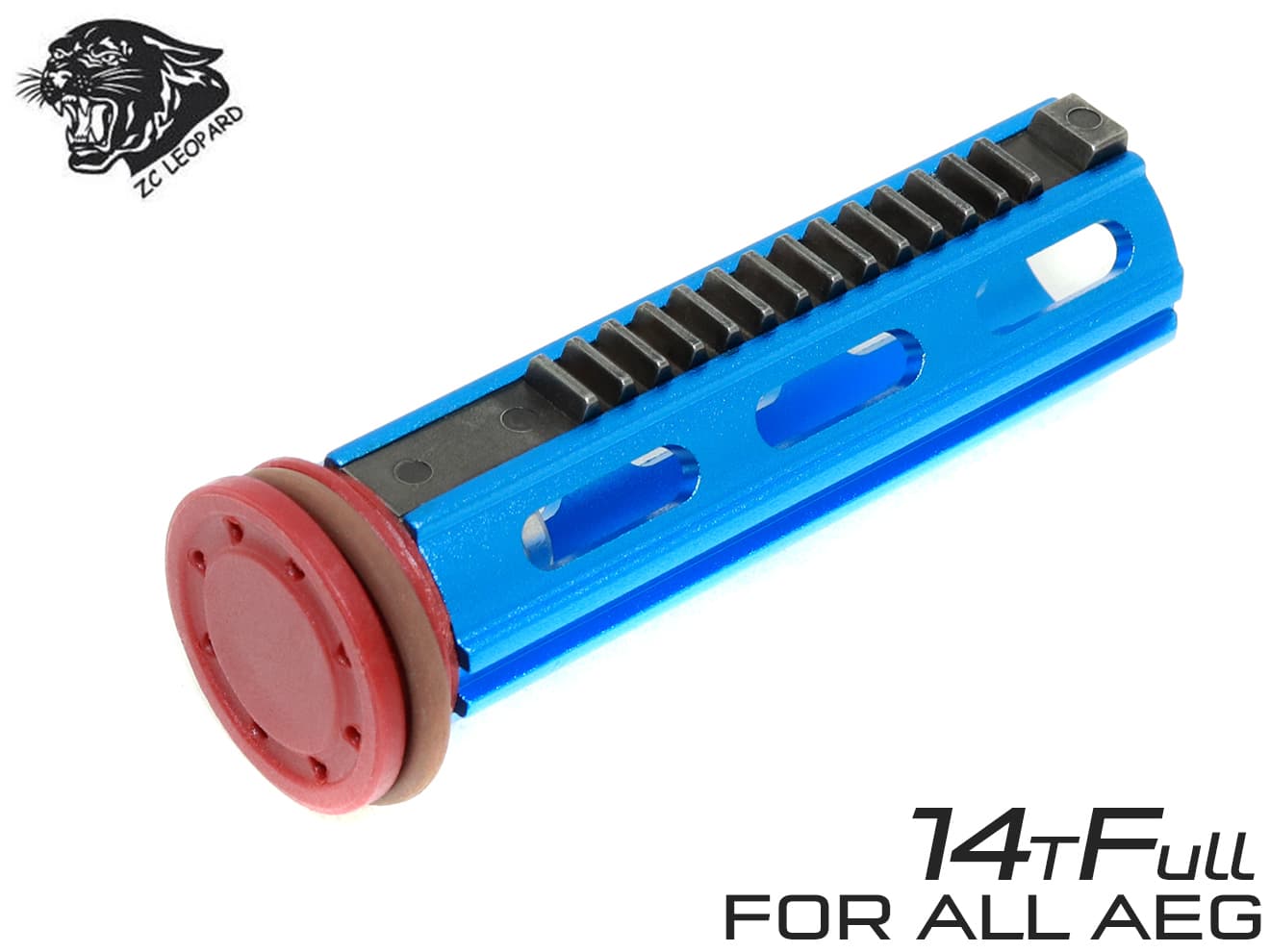 ZC LEOPARD AEG アルミニウム 強化ピストン 14T + ナイロンファイバーピストンヘッド w/ベアリング [CNC フル / CNC ハーフ / MIM フル / MIM ハーフ]