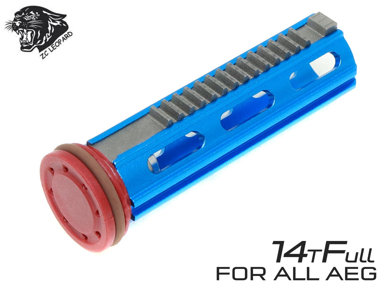 ZC LEOPARD AEG アルミニウム 強化ピストン 14T + ナイロンファイバーピストンヘッド w/ベアリング [CNC フル / CNC ハーフ / MIM フル / MIM ハーフ]