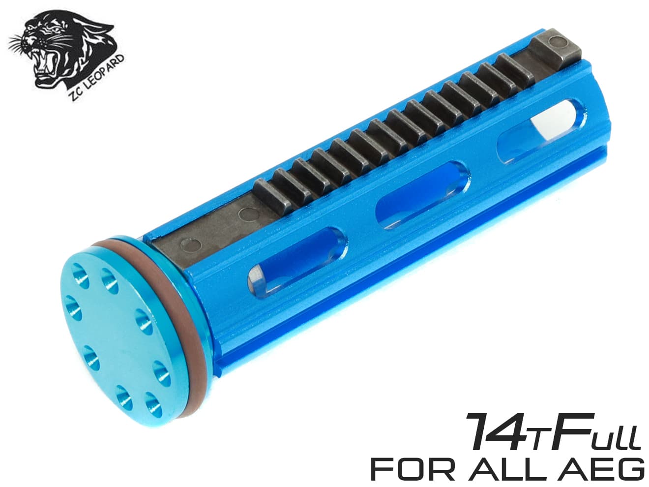 ZC LEOPARD AEG アルミニウム 強化ピストン 14T + アルミCNC ピストンヘッド w/ベアリング [CNC フル / CNC ハーフ / MIM フル / MIM ハーフ]