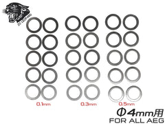 ZC LEOPARD AEG ステンレス シム軸用 各10枚セット(0.1mm / 0.3mm / 0.5mm) [対応軸受：3mm / 4mm]