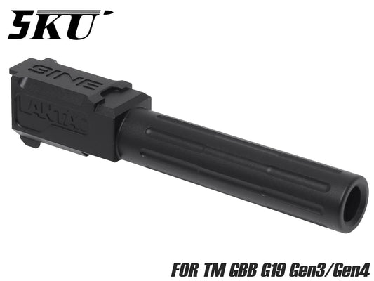 5KU Lantacタイプ 9INE アルミCNC アウターバレル for TM G19 Gen3/Gen4 [カラー：ブラック / ゴールド / シルバー]