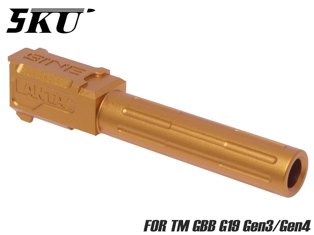 5KU Lantacタイプ 9INE アルミCNC アウターバレル for TM G19 Gen3/Gen4 [カラー：ブラック / ゴールド / シルバー]
