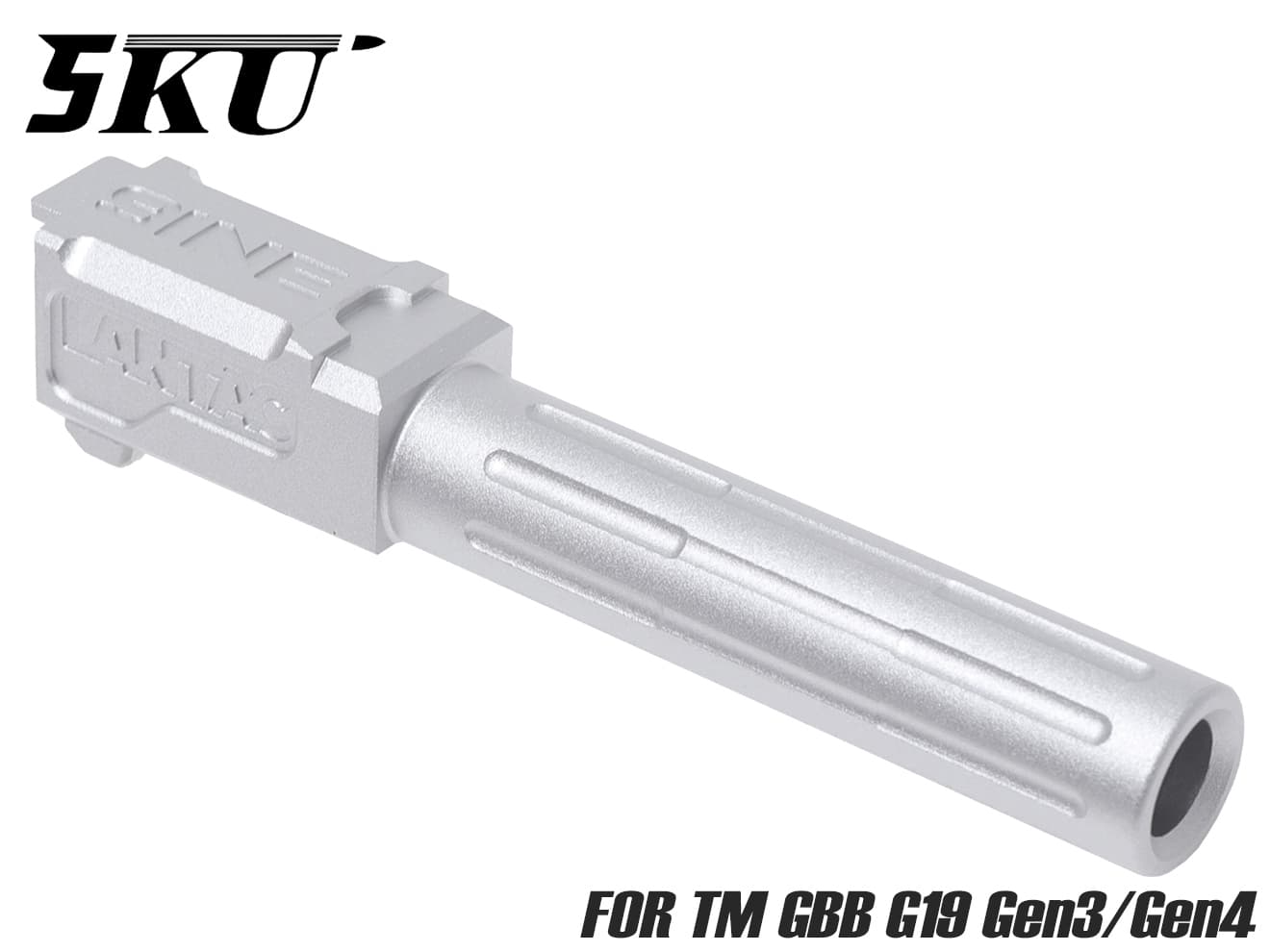 5KU Lantacタイプ 9INE アルミCNC アウターバレル for TM G19 Gen3/Gen4 [カラー：ブラック / ゴールド / シルバー]