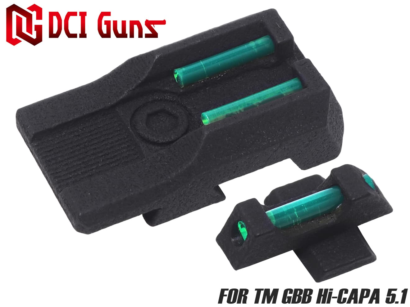 DCI Guns 集光サイト iM 前後セット [対応：TM GLOCK系 / AEG G18C / Hi-CAPA D.O.R / Hi-CAPA 5.1 / Hi-CAPA E / Hi-CAPA 4.3 / DE.50AE / M&P9L / M&P9 / Carbon8 M45CQP]