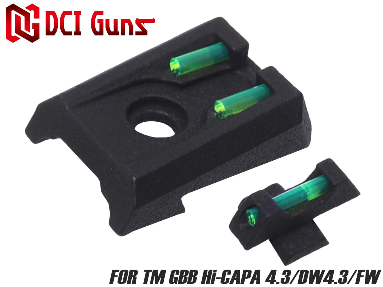 DCI Guns 集光サイト iM 前後セット [対応：TM GLOCK系 / AEG G18C / Hi-CAPA D.O.R / Hi-CAPA 5.1 / Hi-CAPA E / Hi-CAPA 4.3 / DE.50AE / M&P9L / M&P9 / Carbon8 M45CQP]
