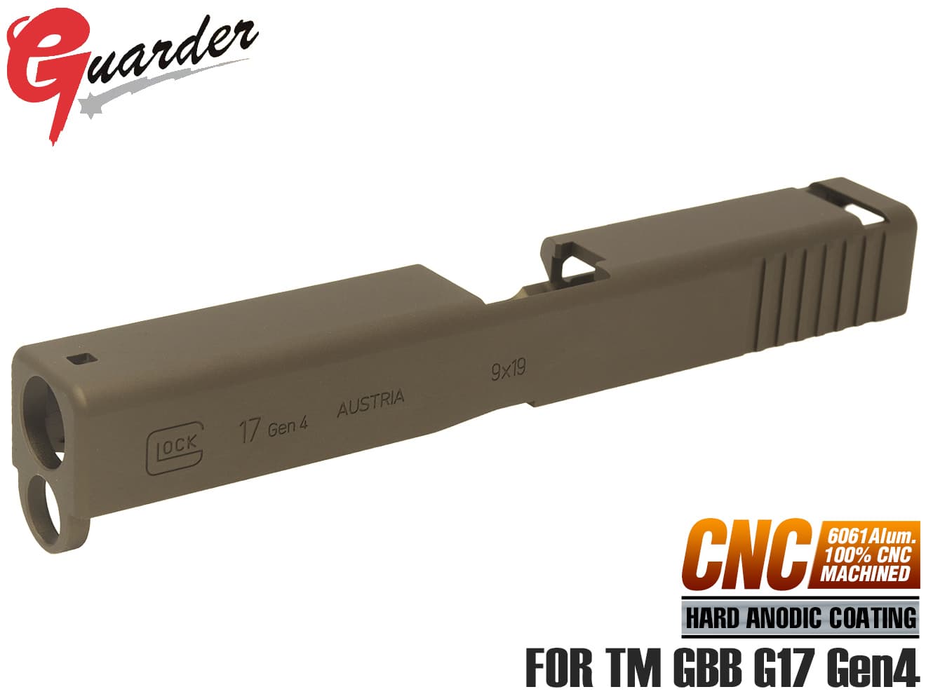 GUARDER G17 Gen4 9mm アルミCNC スライド for マルイ G17 Gen4 [カラー：BK / FDE / SV]