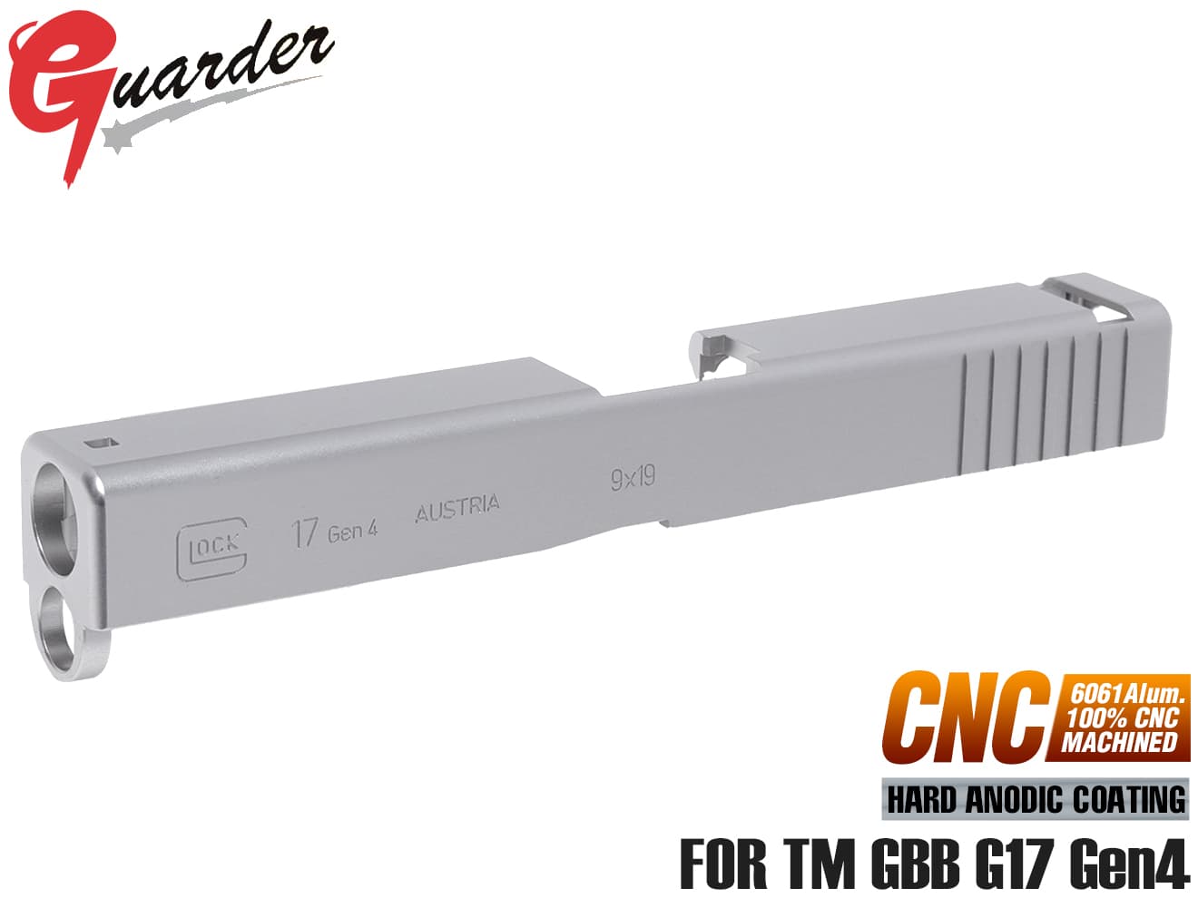 GUARDER G17 Gen4 9mm アルミCNC スライド for マルイ G17 Gen4 [カラー：BK / FDE / SV]