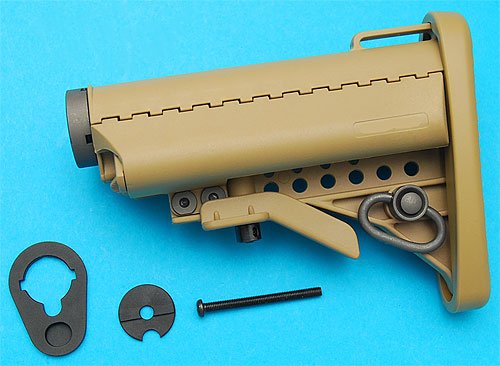 G&P AEG Mod バットストック CNC 5ポジションバッファチューブ付 東京マルイ スタンダード電動 M4 M16シリーズ対応 [ブラック / サンド]