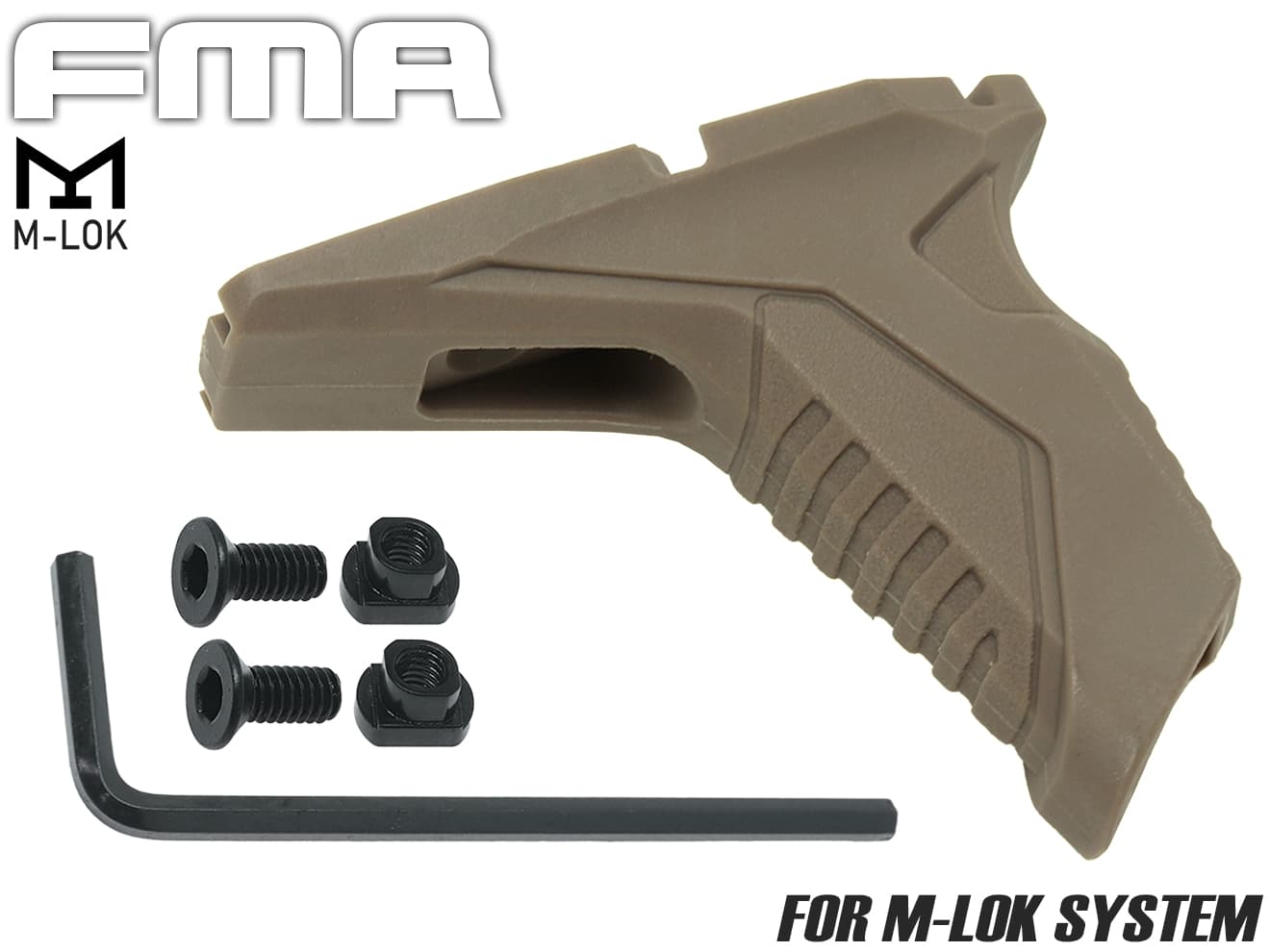 FMA ポリマー アングルハンドストップ for KeyMod & M-LOK [カラー：BK / DE]