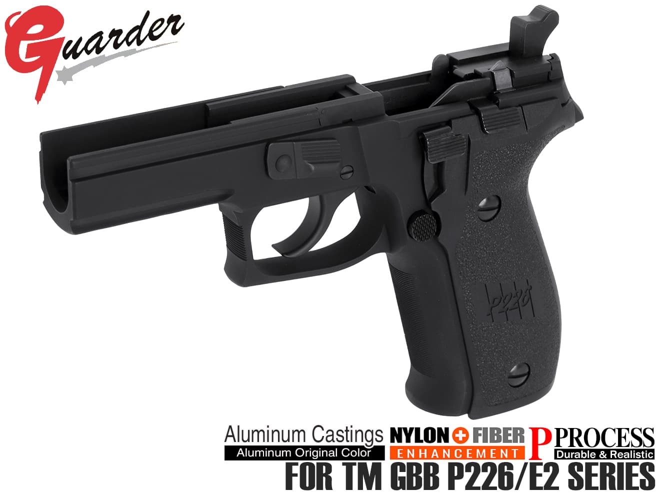 GUARDER P226R Late Ver アルミフレーム コンプリートセット w/ スチール強化リアシャーシASSY for マルイ P226