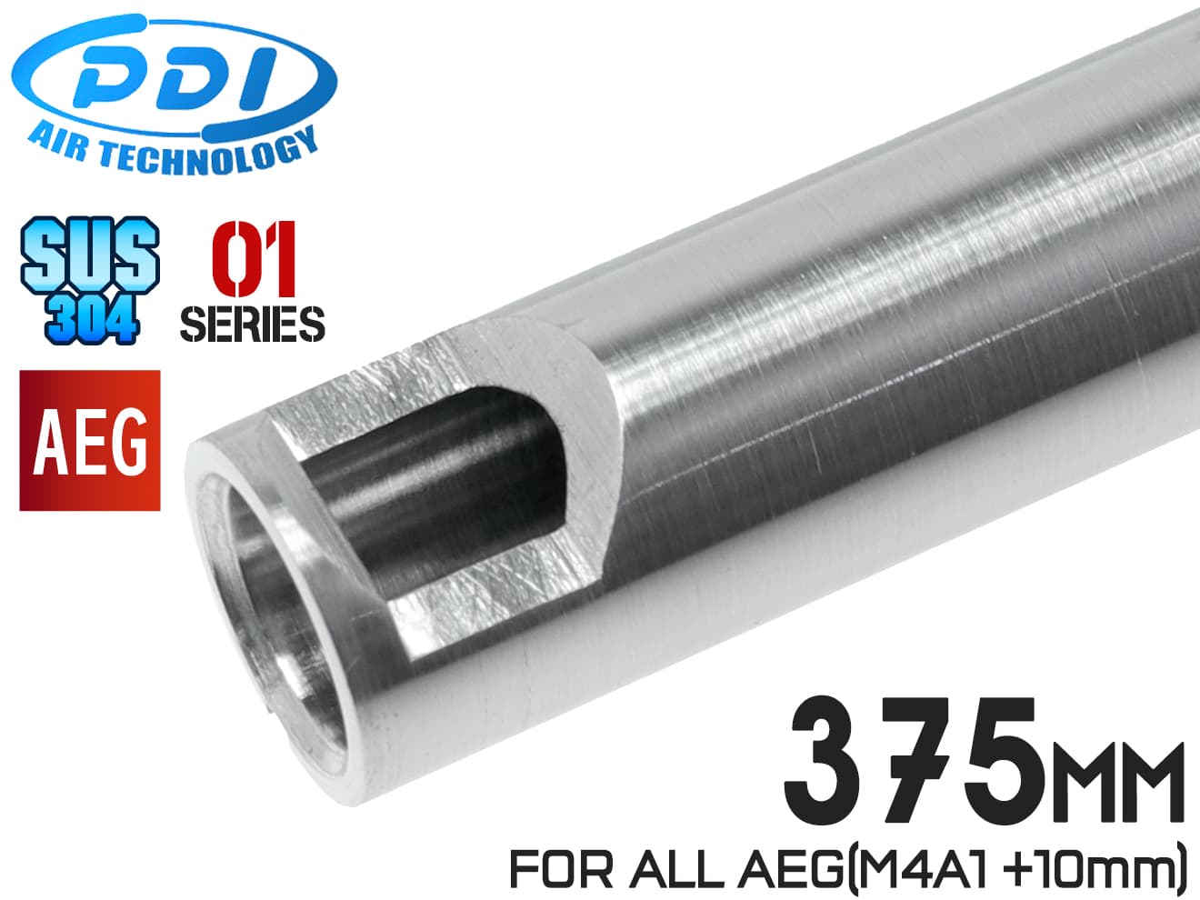 PDI 01シリーズ AEG 超精密 ステンレスインナーバレル(6.01±0.002) [長さ：120mm / 141mm / 187mm / 205mm / 208mm / 215mm / 229mm / 247mm / 275mm / 303mm / 375mm]