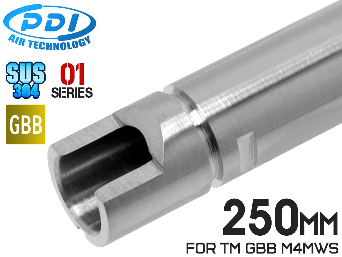 PDI 01シリーズ GBB 超精密 ステンレスインナーバレル(6.01±0.002) [長さ：74mm / 75mm / 87mm / 95mm / 97mm / 100mm / 102mm / 108mm / 113mm / 118mm / 129mm / 133mm / 138mm / 163mm / 250mm]