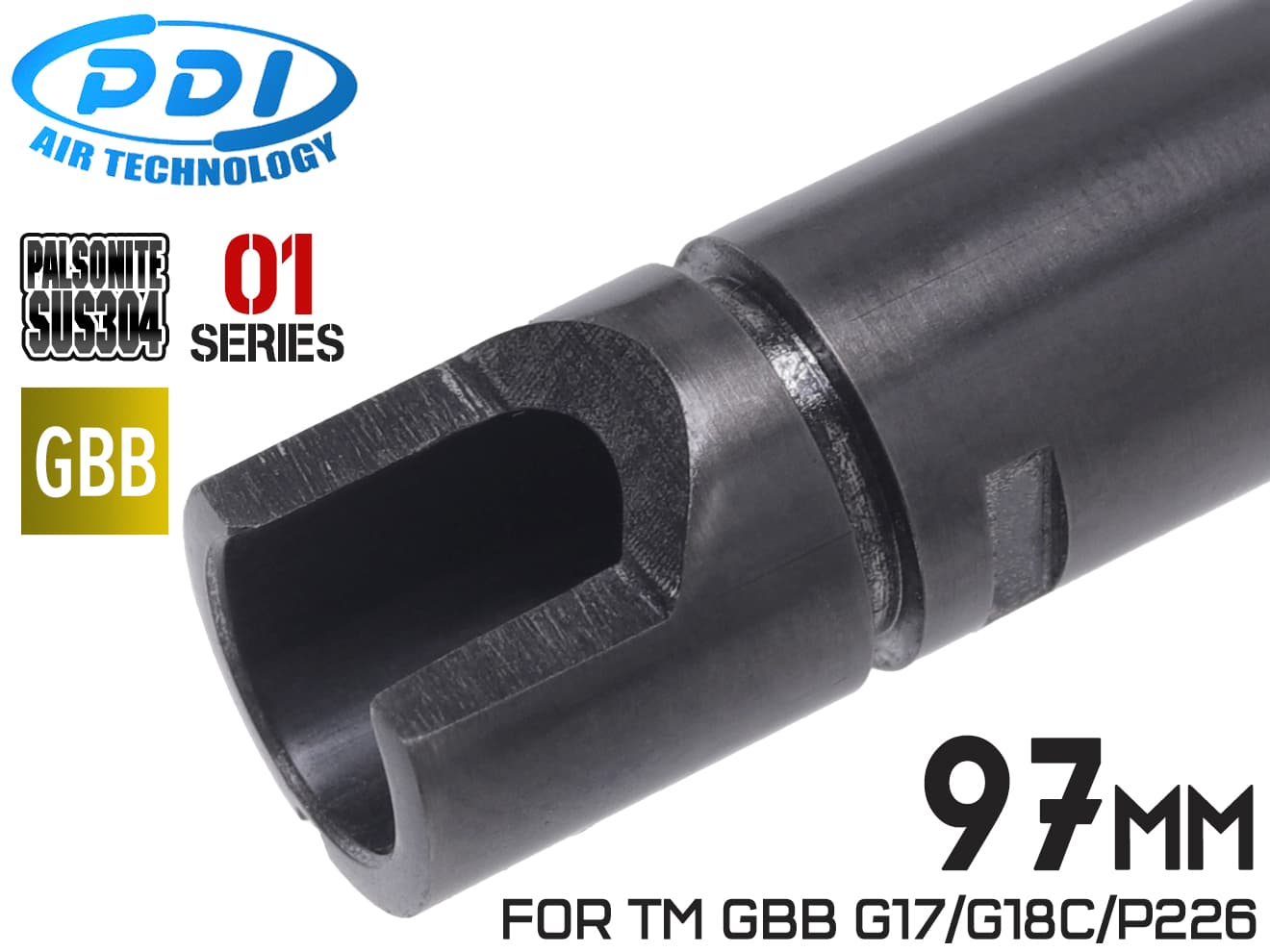 PDI 01シリーズ GBB 超精密 パルソナイト ステンレスインナーバレル(6.01±0.002) [長さ：87mm / 95mm / 97mm / 102mm / 108mm / 113mm]