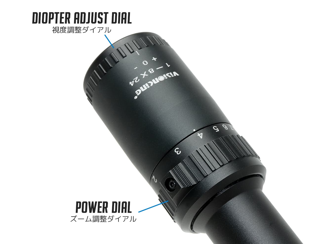 トップブランドのファッション VISION KING 1-8x24XL CQBスコープ Gen2 w イルミネーション トイガン